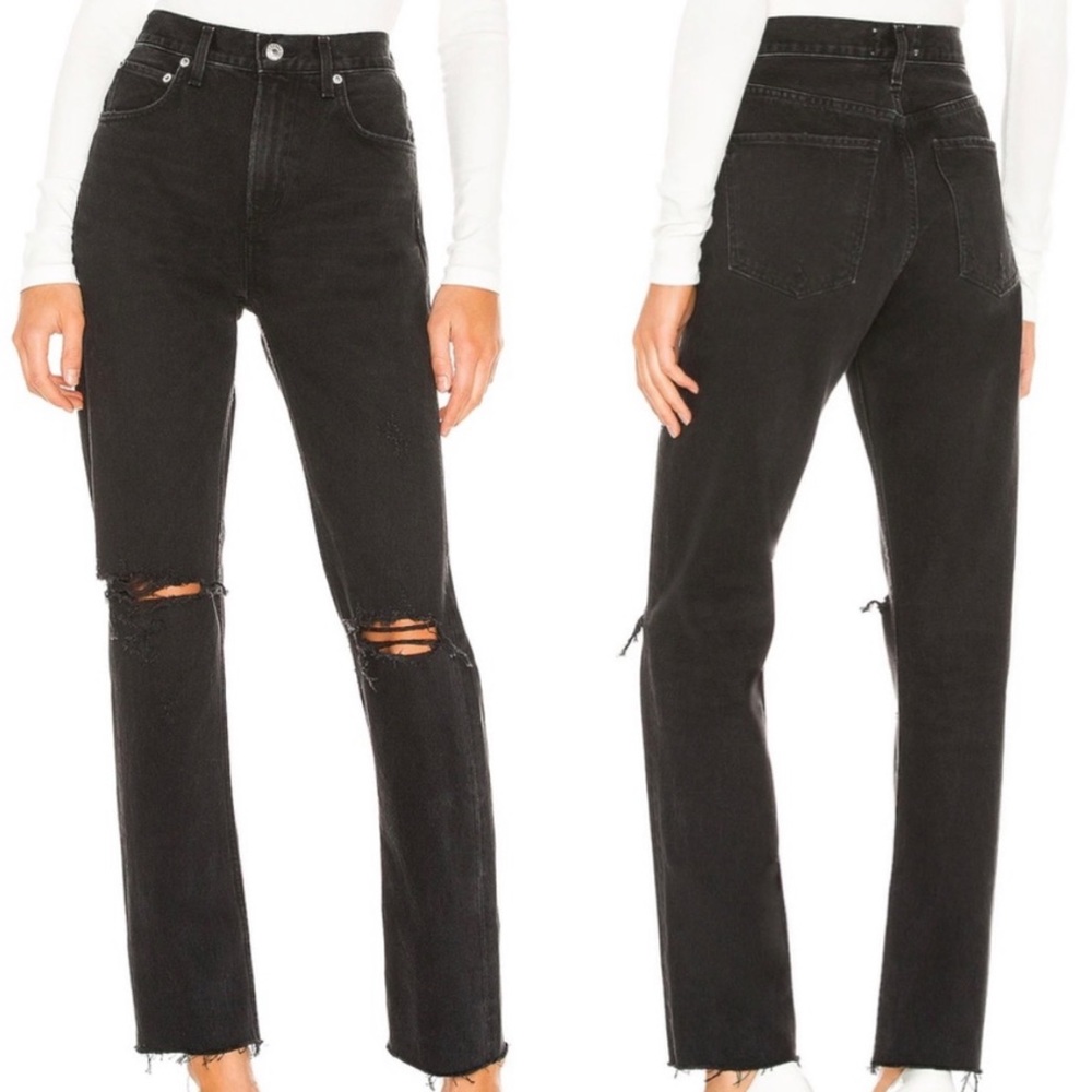 Agolde Black Straight Leg Jeans